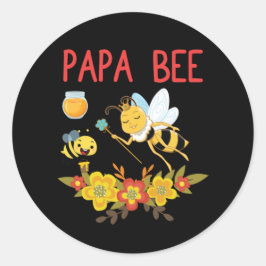Pegatina Redonda Beekeeper Art Papa Bee 2