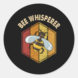 Pegatina Redonda Beekeeper Bee Whisperer Beekeeg Expert Apiary Hone