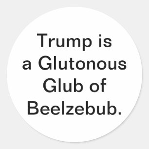 Pegatina Redonda Beelzebub Glotón Trump Hankamer Artjunkhaus Yum