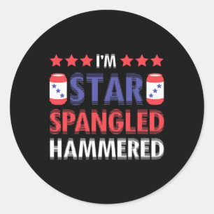 Pegatina Redonda Beer Beber Alcohol Gracioso 4 De Julio Ha