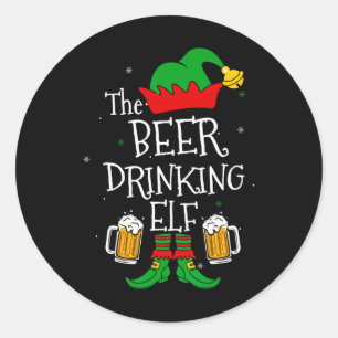 Pegatina Redonda Beer Beer Being Elf Mating Family Drinker Merr