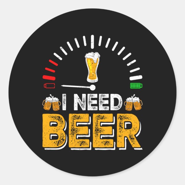Pegatina Redonda Beer Beer Drikers Alcohol (Anverso)