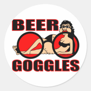PEGATINA REDONDA BEER GOGGLES