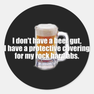 Pegatina Redonda Beer Gut