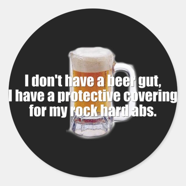 Pegatina Redonda Beer Gut (Anverso)