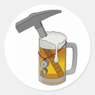 Pegatina Redonda Beer Hammer