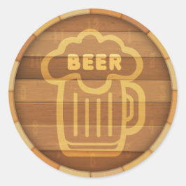 Pegatina Redonda Beer Keg