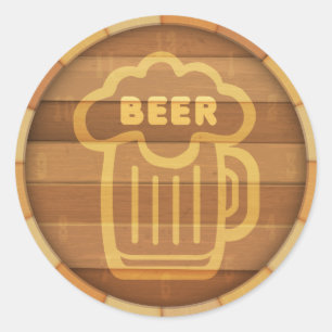 Pegatina Redonda Beer Keg