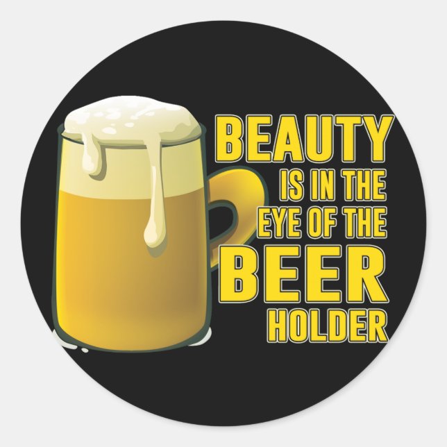 Pegatina Redonda Beer Lover Bebe Mug Design (Anverso)