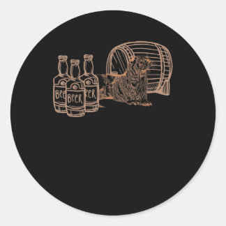Pegatina Redonda Beer Lover Bebe Otter borrachín