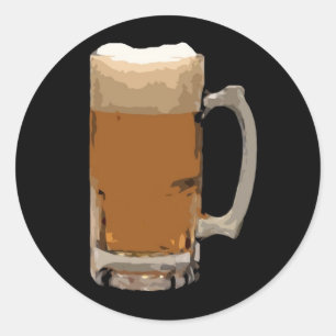Pegatina Redonda Beer Mug