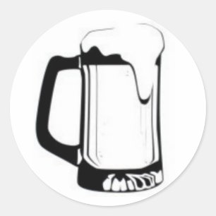 Pegatina Redonda Beer Mug