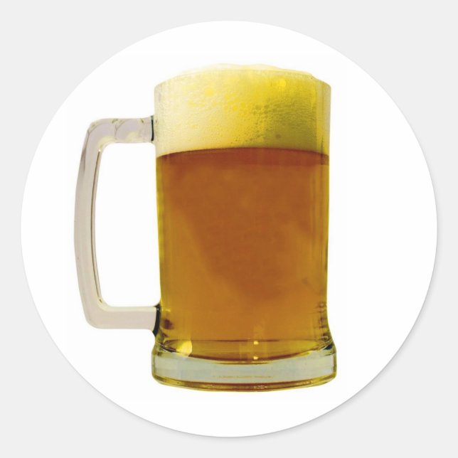 Pegatina Redonda Beer Mug (Anverso)