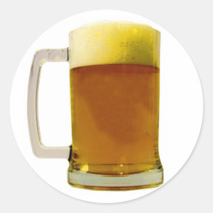 Pegatina Redonda Beer Mug