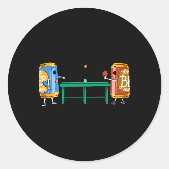 Pegatina Redonda Beer Pong (Anverso)
