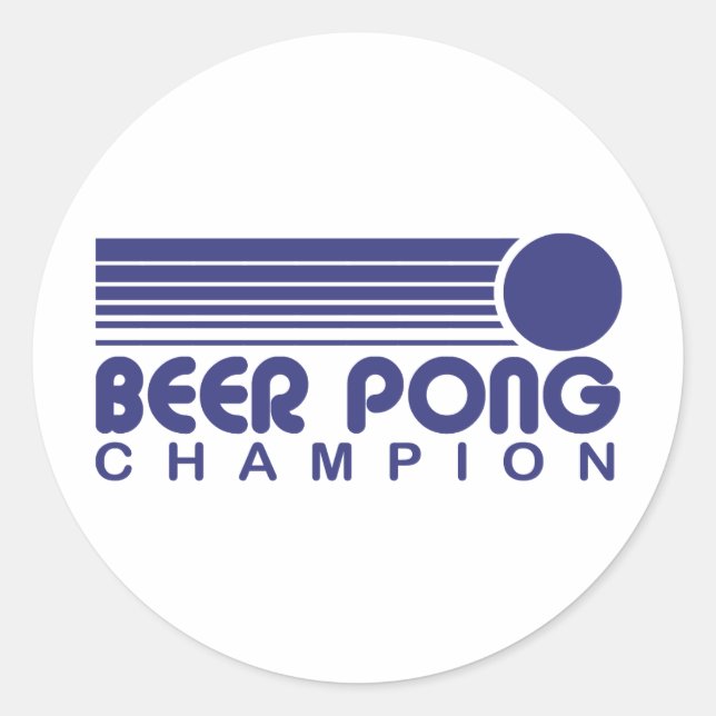 Pegatina Redonda Beer Pong (Anverso)