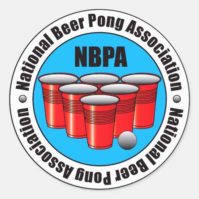 Pegatina Redonda Beer Pong (Anverso)