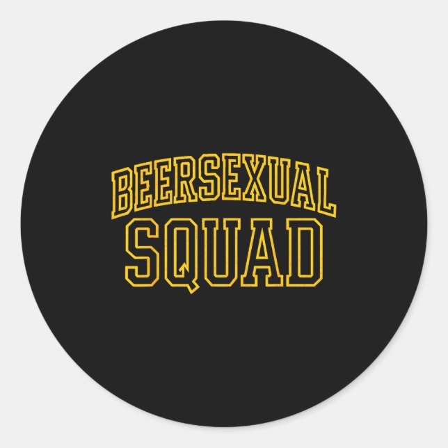 Pegatina Redonda Beerual Squad Matching Group Bachelor Party Design (Anverso)