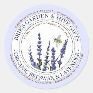 Pegatina Redonda Beeswax Lavender Repelente de Mosquitos Bar Lodge