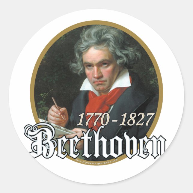Pegatina Redonda Beethoven (Anverso)