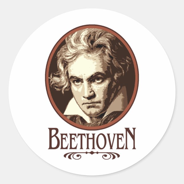 Pegatina Redonda Beethoven (Anverso)