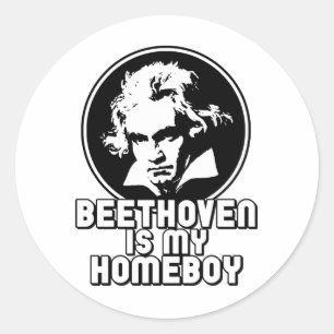 Pegatina Redonda Beethoven