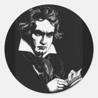 PEGATINA REDONDA BEETHOVEN