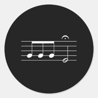 Pegatina Redonda Beethoven 5thymphony Notes Música clásica