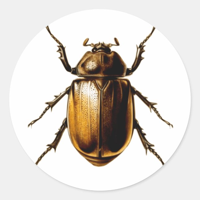 Pegatina Redonda Beetle (Anverso)