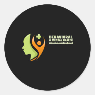 Pegatina Redonda Behavioral And Mental Health Crisis Intervention T