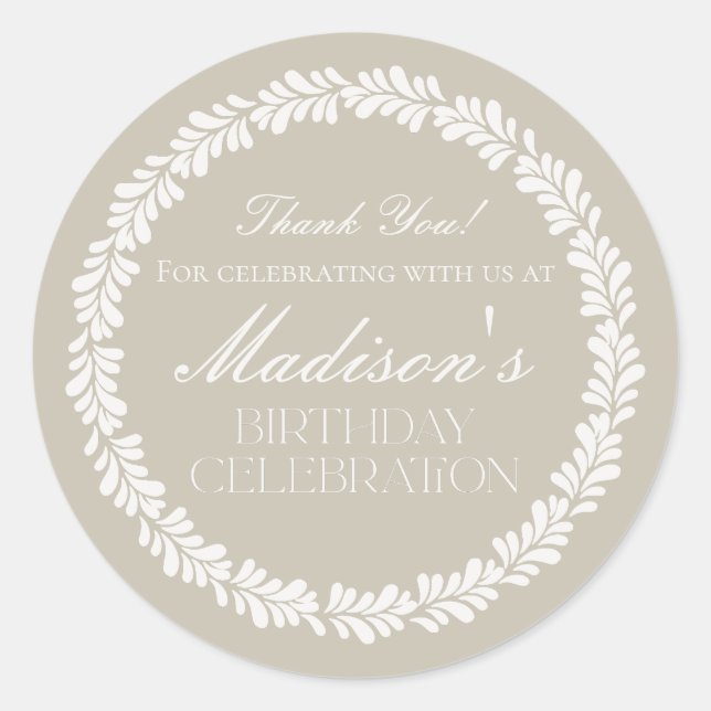 Pegatina Redonda Beige Talavera Tile Fiesta Española Favor de cumpl (Anverso)