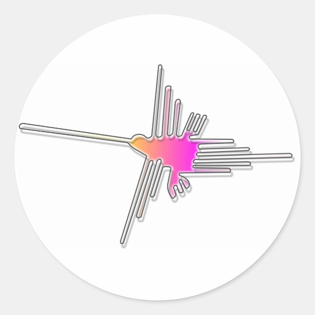 Pegatina Redonda Beija-Flor (Anverso)