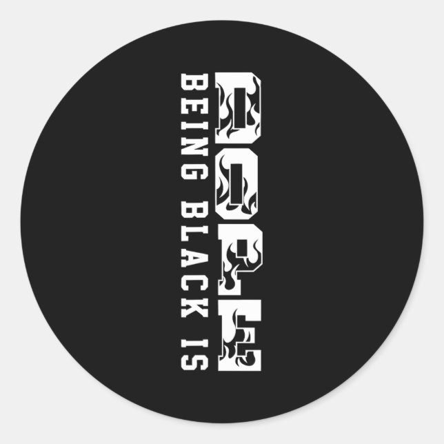 Pegatina Redonda Being Black Is Black History Hbcu Melanin African  (Anverso)