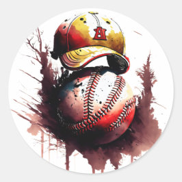 Pegatina Redonda Béisbol