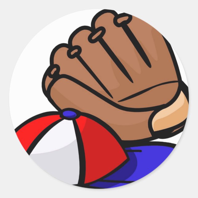 Pegatina Redonda béisbol (Anverso)