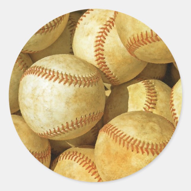 Pegatina Redonda Béisbol (Anverso)