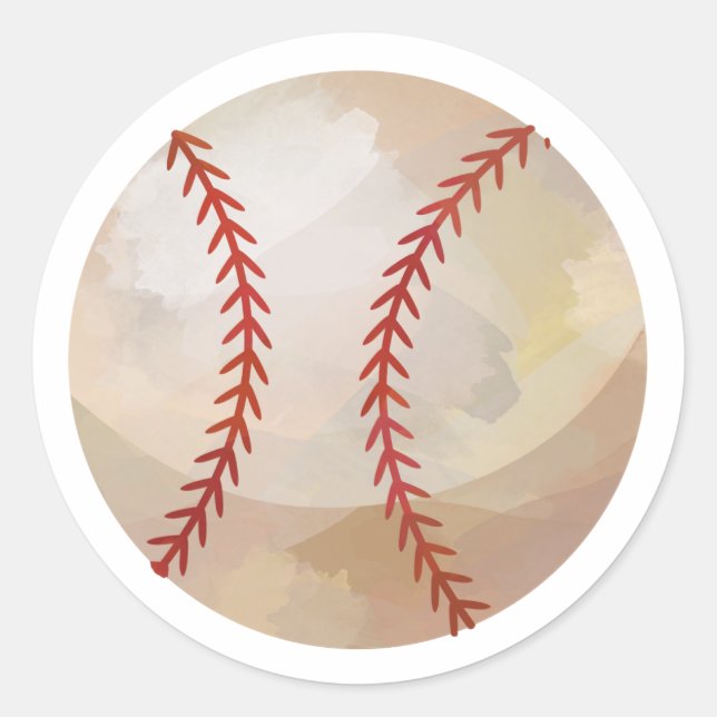 Pegatina Redonda Béisbol (Anverso)