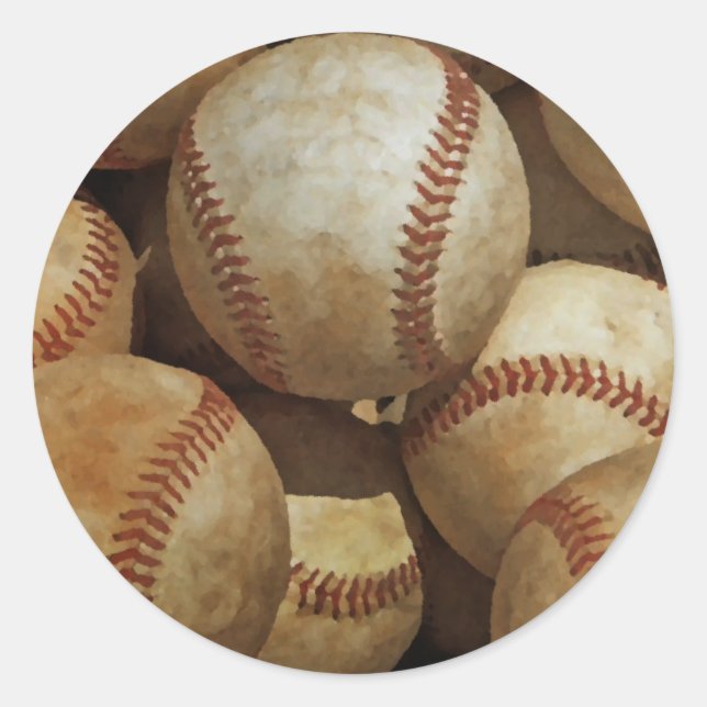 Pegatina Redonda Béisbol (Anverso)