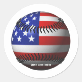 Pegatina Redonda Béisbol americano