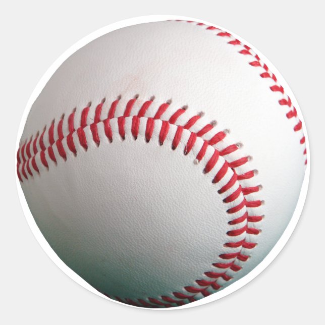 Pegatina Redonda Béisbol con tintes rojos (Anverso)