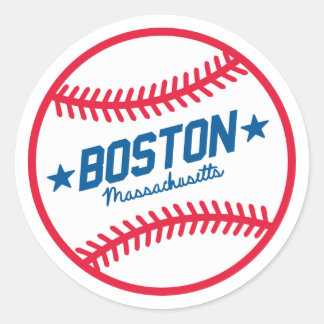 Pegatina Redonda Béisbol de Boston