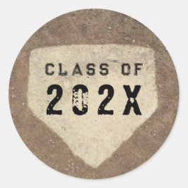 Pegatina Redonda Béisbol de graduación 2025