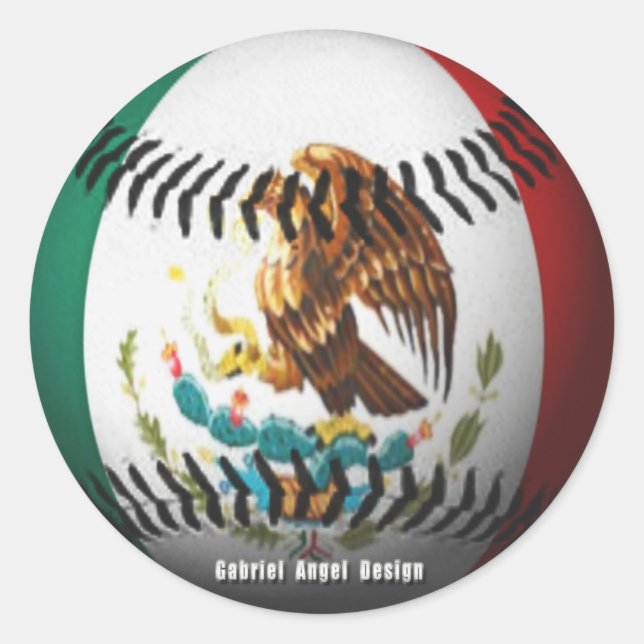 Pegatina Redonda Béisbol de México (Anverso)