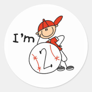 Pegatina Redonda Béisbol de Niño Estoy 2
