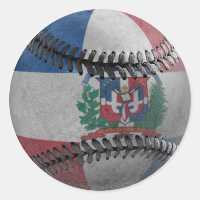 Pegatina Redonda Béisbol de República Dominicana (Anverso)