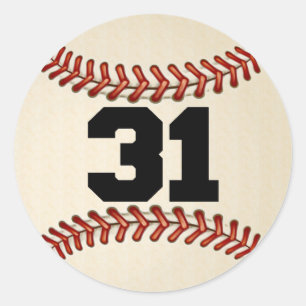 Pegatina Redonda Béisbol del número 31