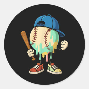 Pegatina Redonda Béisbol Deportivo De Béisbol De Béisbol De Béisbol
