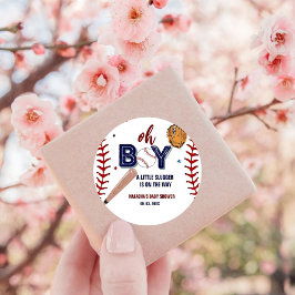 Pegatina Redonda Béisbol Deportivo Pequeño chico fanático Baby Show