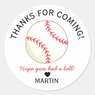 Pegatina Redonda Béisbol Esperamos Que Hayas Pasado Un Buen Rato Pe