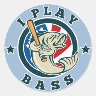 Pegatina Redonda Béisbol largemouth